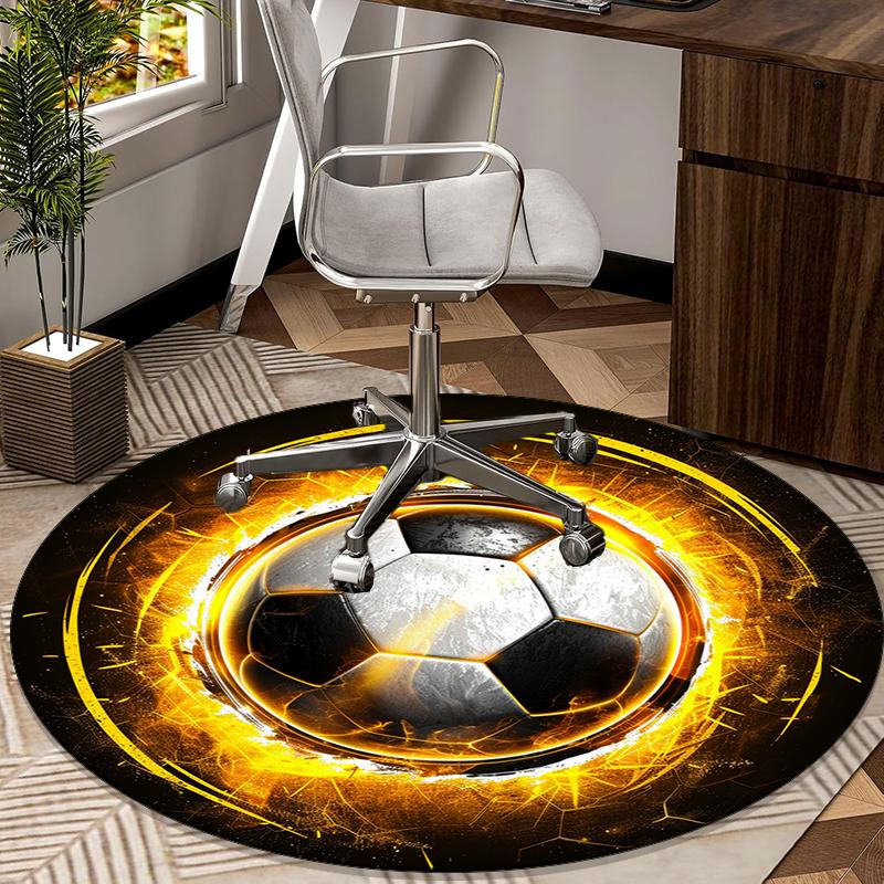 

Soccer Ball Artwork round carpet Chair cushion Round Entryway Rug, Soft Round Rugs for Living Room, Bedroom, Circle Carpet decor gifts Diameter 60cm