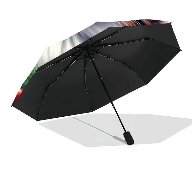 1 pièce Parapluie Automatique Robuste à 8 Baleines, Parapluie Chat de Noël, Impression Numérique, Parapluie Pliable pour Utilisation Extérieure en Déplacement