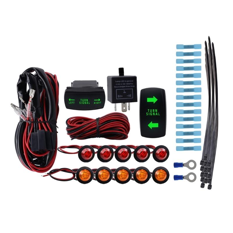 ATV Turn Signal Kit with Street Turn Signal Light Switch Flasher for Can-Am Rhino Teryx