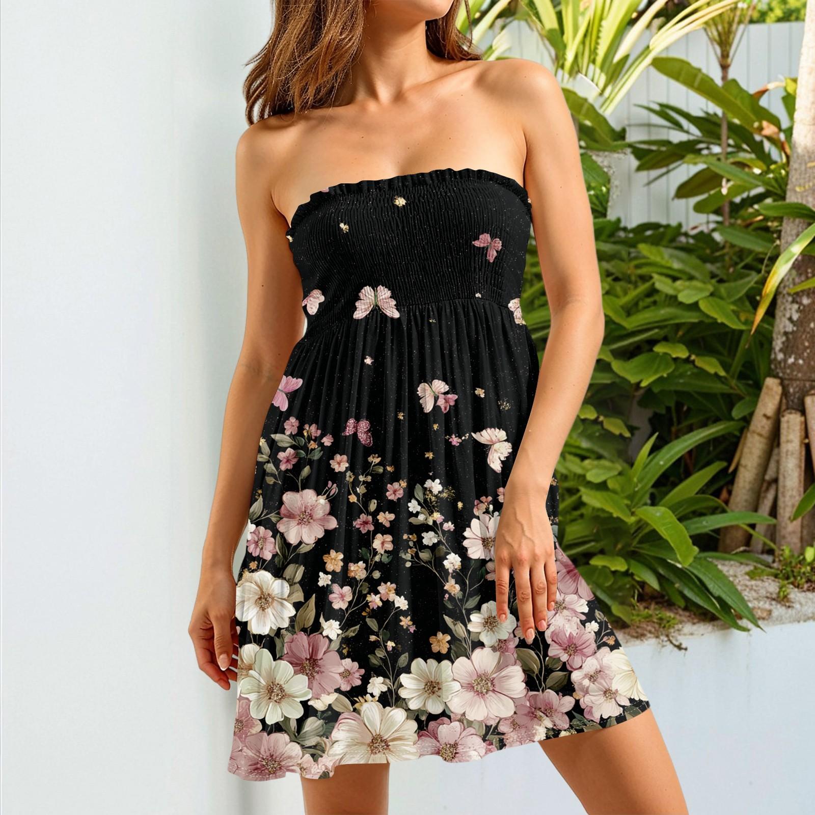 

Платье-труба для женщин, милое сексуальное платье без рукавов с принтом на открытых плечах XXL