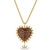 Youthway Leopard Print Heart Pendant Necklace For Women  Gold Plated Stainless Steel Necklace Simple Fashion Jewelry Gift