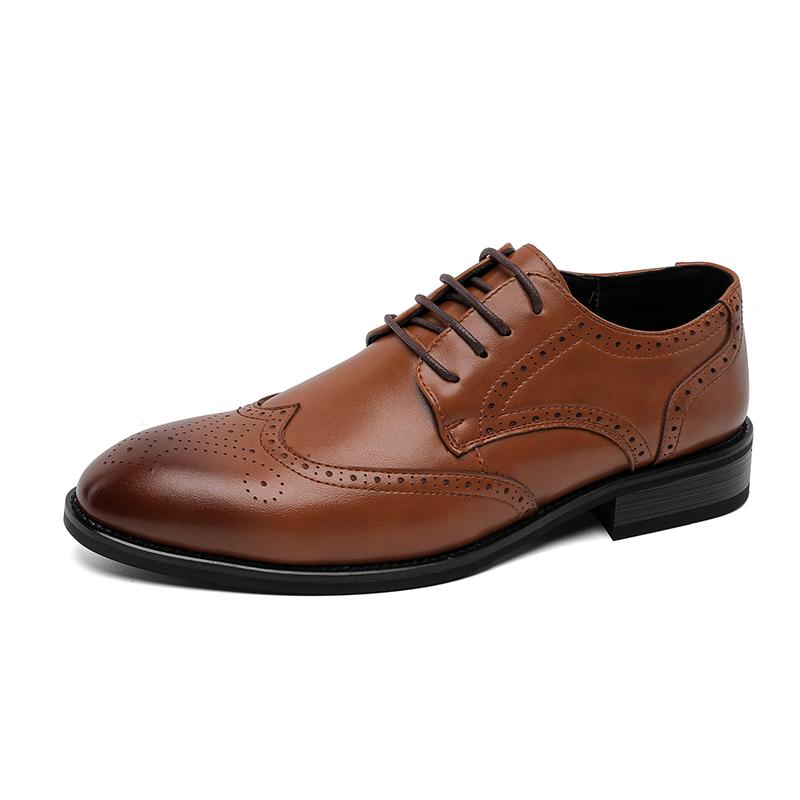 

Fashion New Men Casual Derby Shoes Fashion Mens Formal Dress Footwear Handmade Leather Oxford Shoes All-match Male Brogue Shoes Sneakers 38