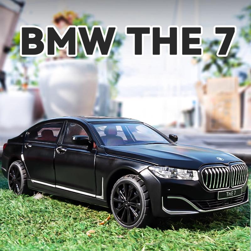 1/24 BMW 760 THE7 Limousine Alloy Miniature Car Diecast Metal Scale Car Model Sound and Light Collection Children Toy Vehicles Gifts