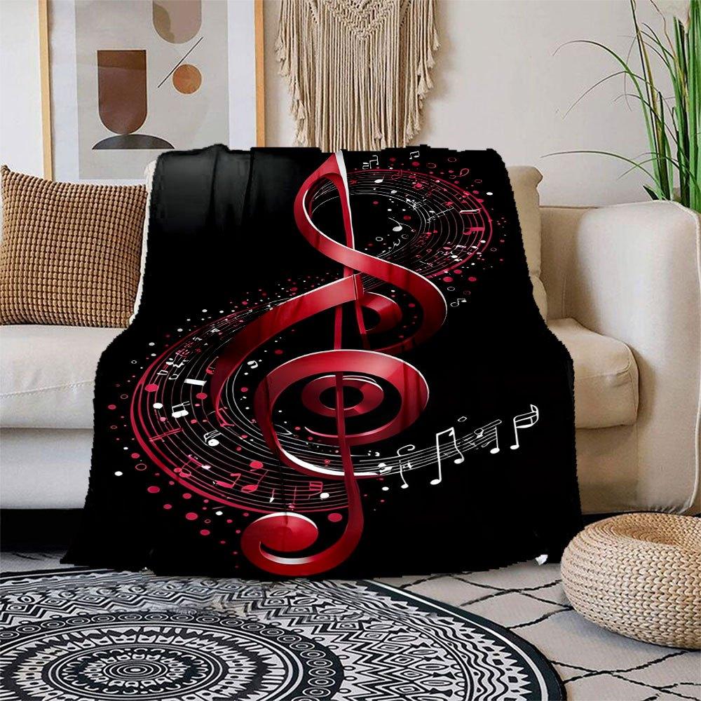 

Music Note Treble Clef Art Print Poster Blanket Flannel Throw Blanket for Sofa, Bed, Travel, Camping, Office 100x150cm