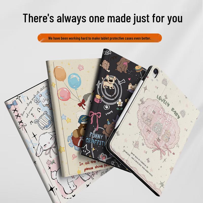 Cute Animal Print Full-Protection iPad Case with Stand