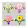 Festival Party Body Art Temporary Tattoo Sticker Set Rhinestone Face Gem & Rainbow Flower Jewels Adhesive for Body Decorations