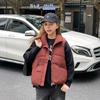 Autumn and winter new large size vest sleeveless women's versatile outer wear solid color literary and casual lapel down cotton vest