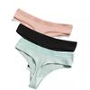 3 Teile/satz Frauen Baumwolle Höschen M-XL Komfortable Thongs Unterwäsche Frauen Bikini Unterhose Sexy Low-rise Mädchen T-back Höschen