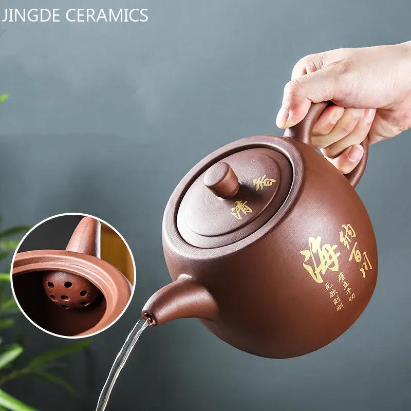 Yixing Purple Clay Tea Pot Chinese Large Capacity Teapot Tradition Beauty Tea Infuser Retro Tea Set Household Drinkware 1000ml