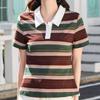 Navava Women S Daily caSual STriped Color Collar T ShirT nT3367