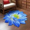 Tapis de sol 3D Lotus Tapis de salon fleur réaliste Forme fleur de lotus Antidérapant Tapis de zone pour cuisine Chambre Salle de bain Salle de jeux