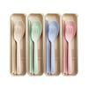 Tableware Set - Spoon, Chopstick, Fork with Storage Case and Goodie Bag, Children Day Gift, Wheat Straw