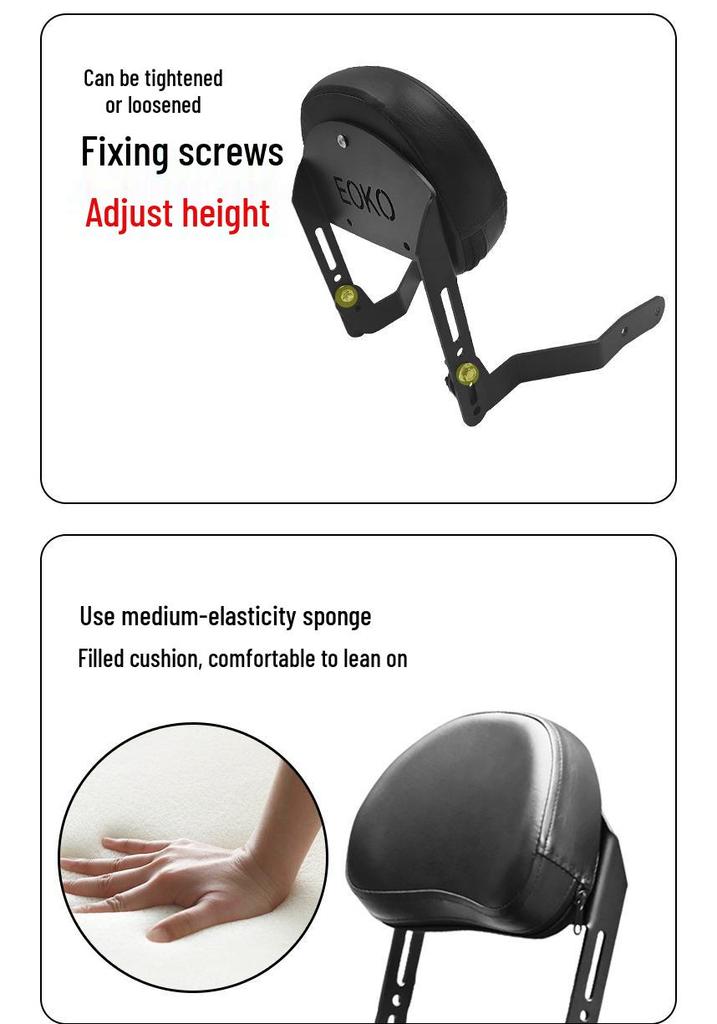 Zongshen LEMI125 Rear Passenger Backrest Support - Motorcycle Lumbar Support Accessory