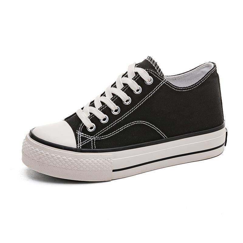 Spring and Summer Platform Height Increasing Insole Canvas Shoes Platform Shoes Student Casual Shoes Pumps Flat Shoes