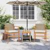 VidaXL Set of 2 Garden Chairs with Cushions, Seats with Armrests, Patio Terrace Armchairs, Modern, Beige Resin 368713