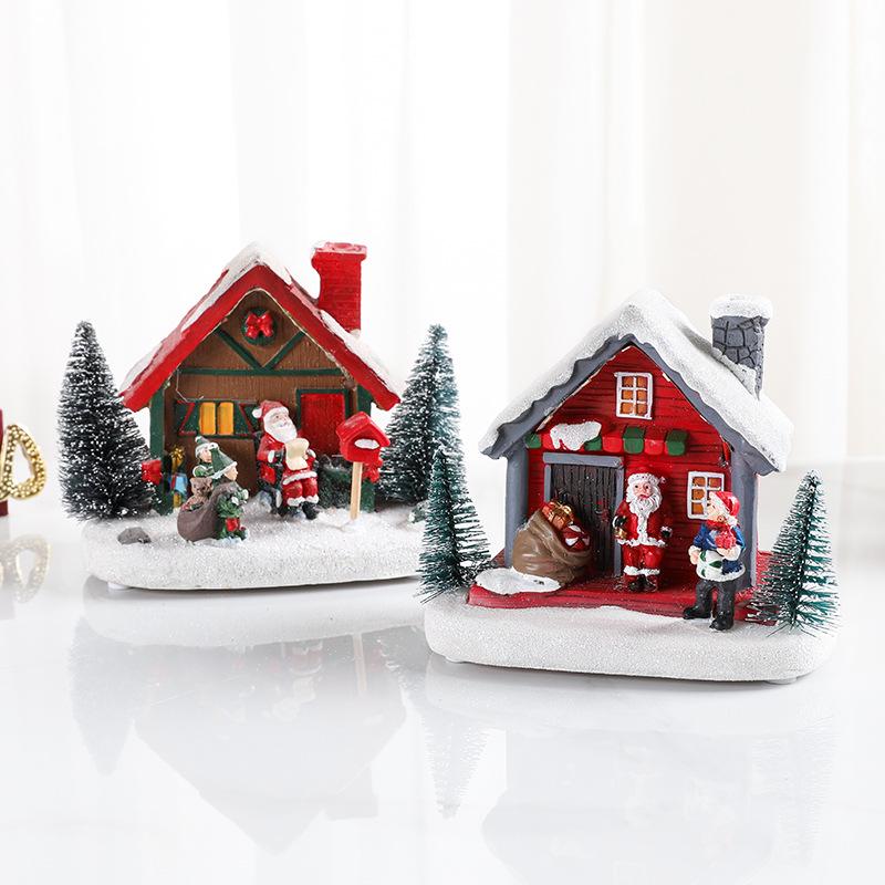 Weihnachts leuchtendes Harzhaus-Ornament für Zuhause, Hotel oder Einkaufszentrum-Dekoration – Perfektes kleines Geschenk