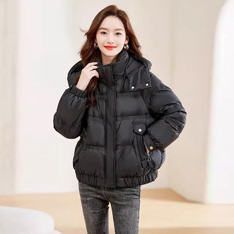 

Зимняя куртка пуховик с капюшоном класса люкс 2023: Стильный, толстый и теплый 2XL чёрный