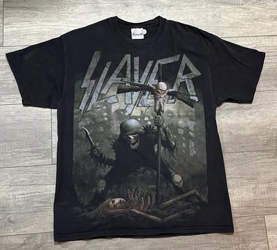 Vintage Slayer Metal Skull Graphic Band Black Unisex T-Shirt