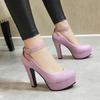 Ankle Strap Platform Women's High Heels Shoes Sexy Luxury Silver Black Gold Heels Pumps Fashion Office Party Wedding Shoes Woman