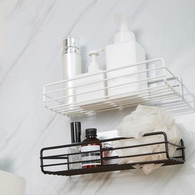Metal Wire Punch-Free Wall Hanging Mounted Spice Rack Storage Shelf Basket Space Saver with 1