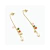 Boucles d'oreilles Luxenter en argent 925 avec perle blanche finie en or jaune 18K - Fanim