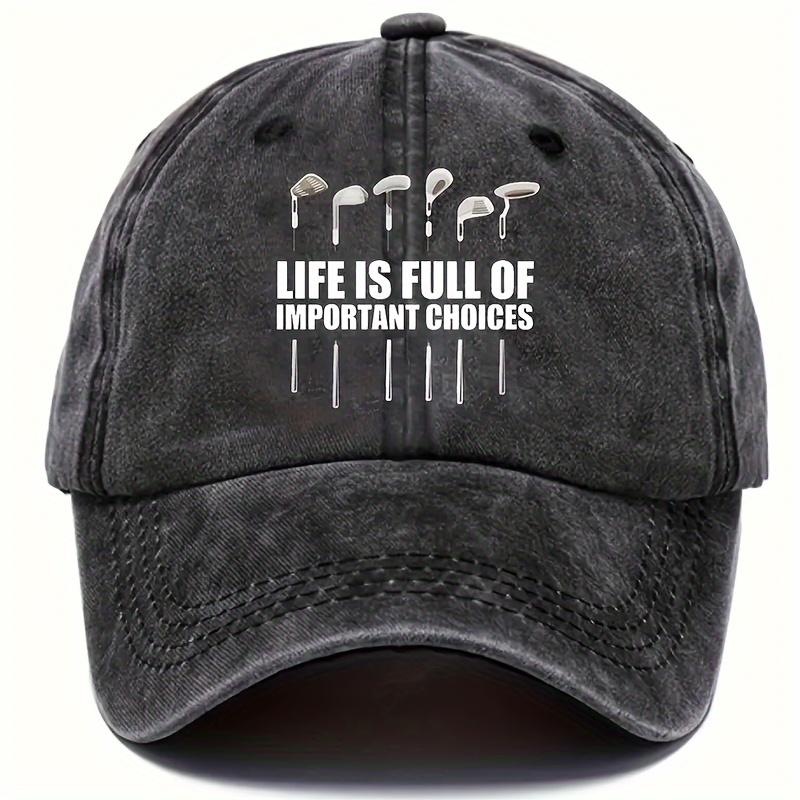 

Golf club letter printed baseball cap, outdoor casual simple duckbill cap, suitable for both men and women чорний