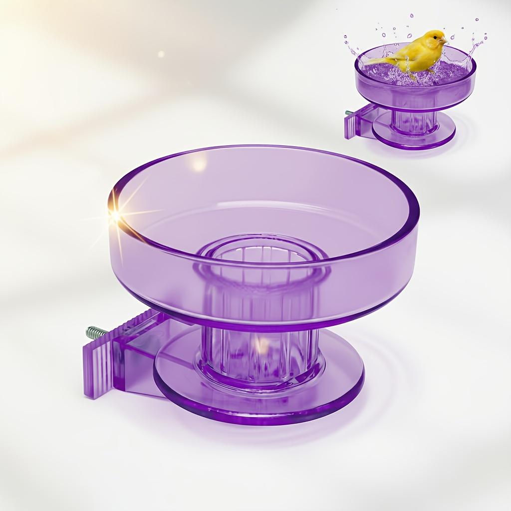 

Bird Cage Bath/Removable Cage Bowl, Quick Lock Design,Bath with Clear Plastic Ridges for Perching,for Small-medium Birds,Feeding фіолетовий