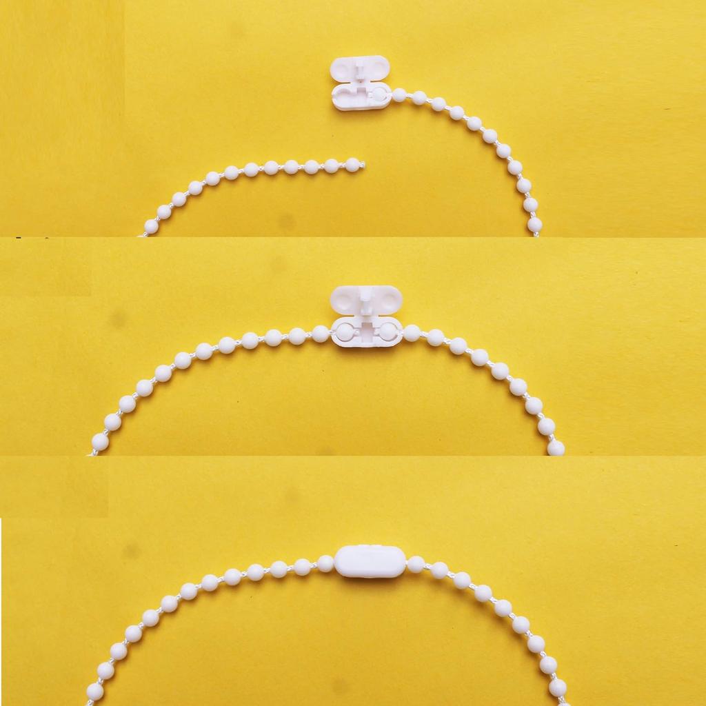 White Plastic Chain Connector for Beaded Chain for Roller Shades and Vertical Blinds (Pack of 10) (Chain not Included)