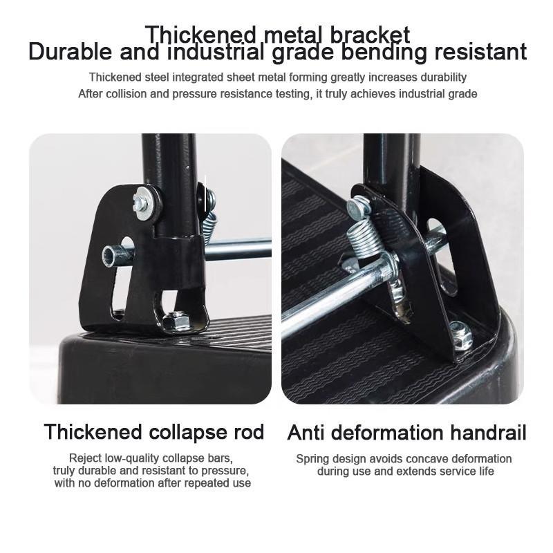 Foldable Platform Trolley Cart Universal Use Heavy Duty Shopping Flatbed  Handcart Warehouse Handling Tools