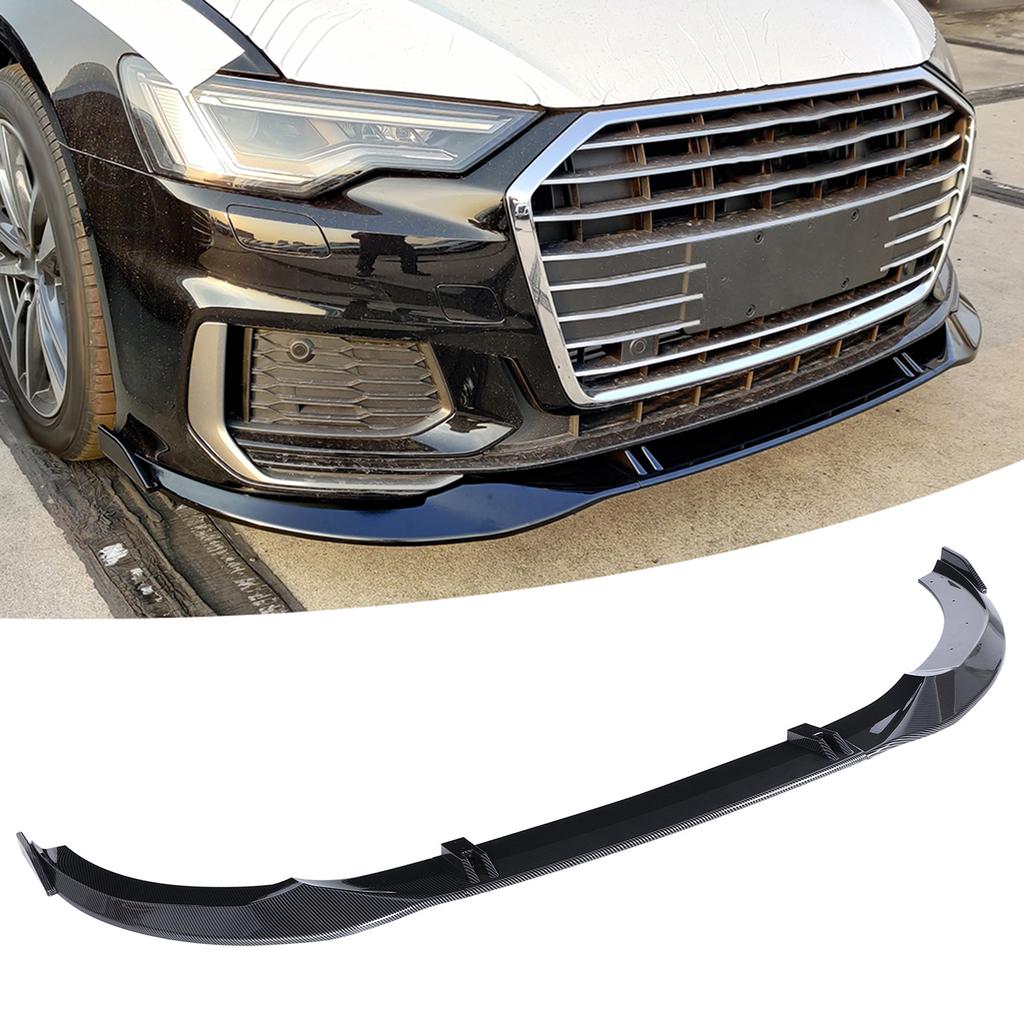 Front Bumper Lip Chin Spoiler Diffusers Shovels Protector Fits for A6 S6 C8 19 21Carbon Pattern