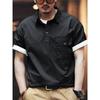 American Retro Heavyweight Work Shirt Men's Short-sleeved Summer Loose Solid Color Thin POLO Shirt