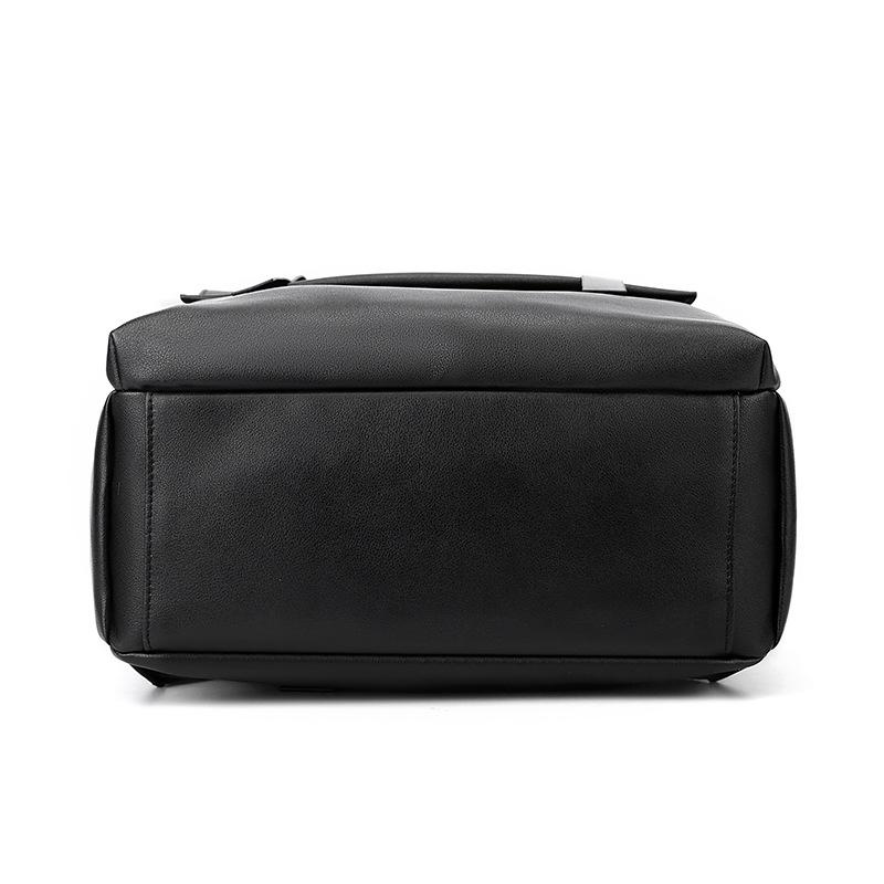 Men's Backpack Simple and Fashionable Travel Backpack Business Computer Bag Pu Texture Trendy Paired with Casual Backpack