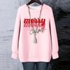 Ladies' Christmas Printed Round Neck Long Sleeved T-shirt Sweatshirt Top