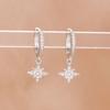 New Star Zircon Stainless Steel Pendant Hoop Earrings For Women 18K Gold Plated Pendientes Wedding Party Jewelry Accessory