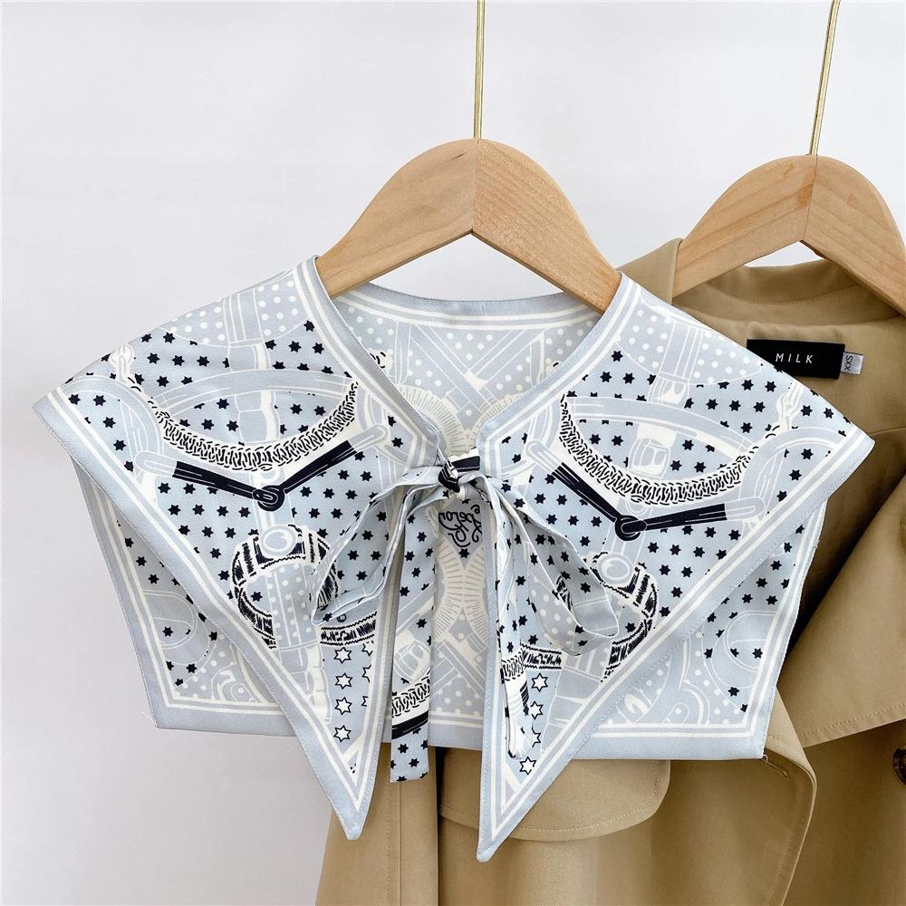 Fake Collars for Women Detachable Lapel Shirt Bowknots Small Scarf Girls Summer Dress False Collar Neckwear Cape Corbatas