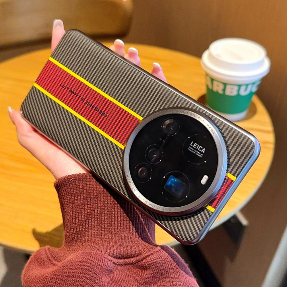 Für Xiaomi 15 Ultra Hülle Fasertextur Leder+PC Handyhülle