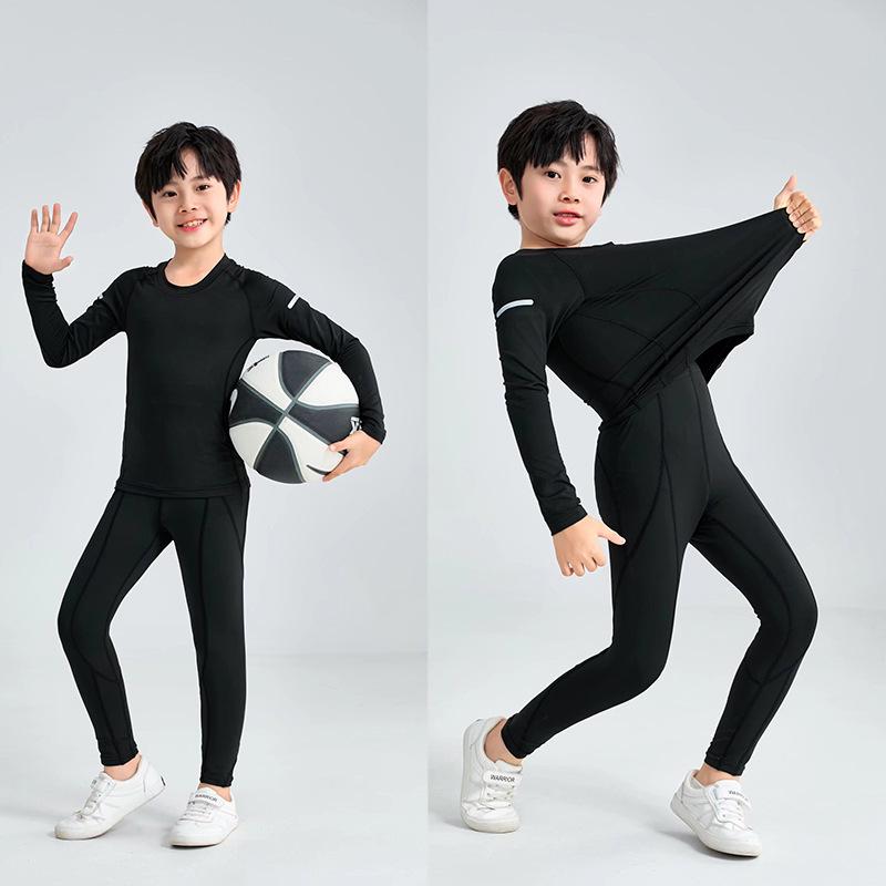 Summer Kids' Quick-Dry Sports Suit - Lightweight, Breathable Top & Pants for Basketball, Football & Running.
