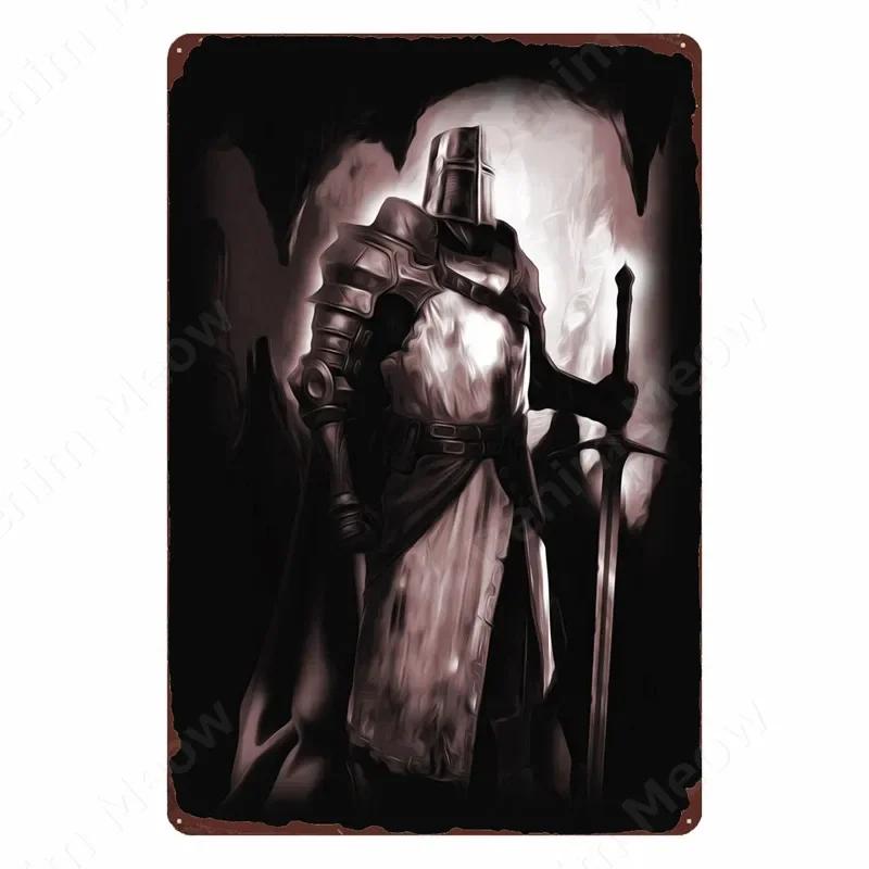 The Crusaders Vintage Metal Tin Sign, Bar, Club, Cafe, Home, Bedroom, Wall Decoration, Cruciata Art Poster, Catholicism Plaqu