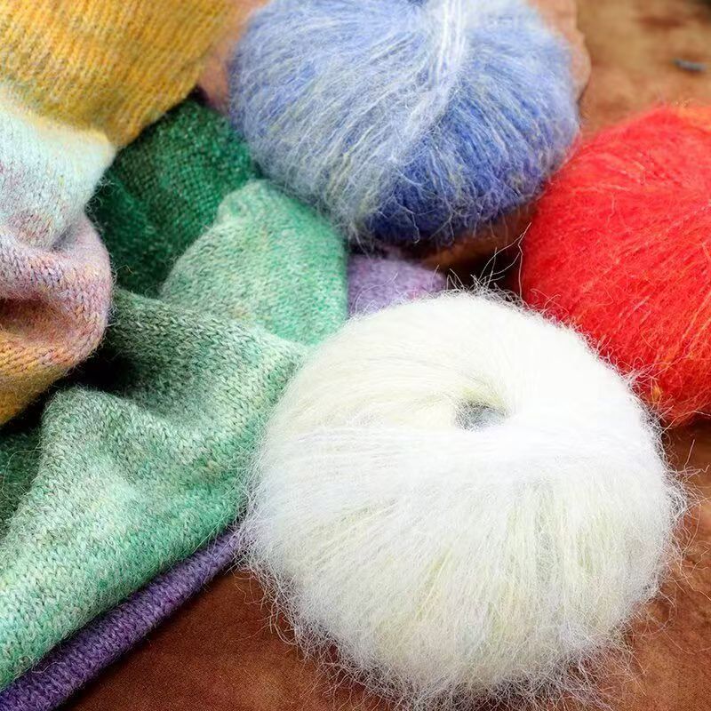 50g Flower Mohair Wool Hand-knitted Oil Painting Mohair Yarn Knitted Scarf Shawl Outer Thread Ball DIY Knitting Crocheting