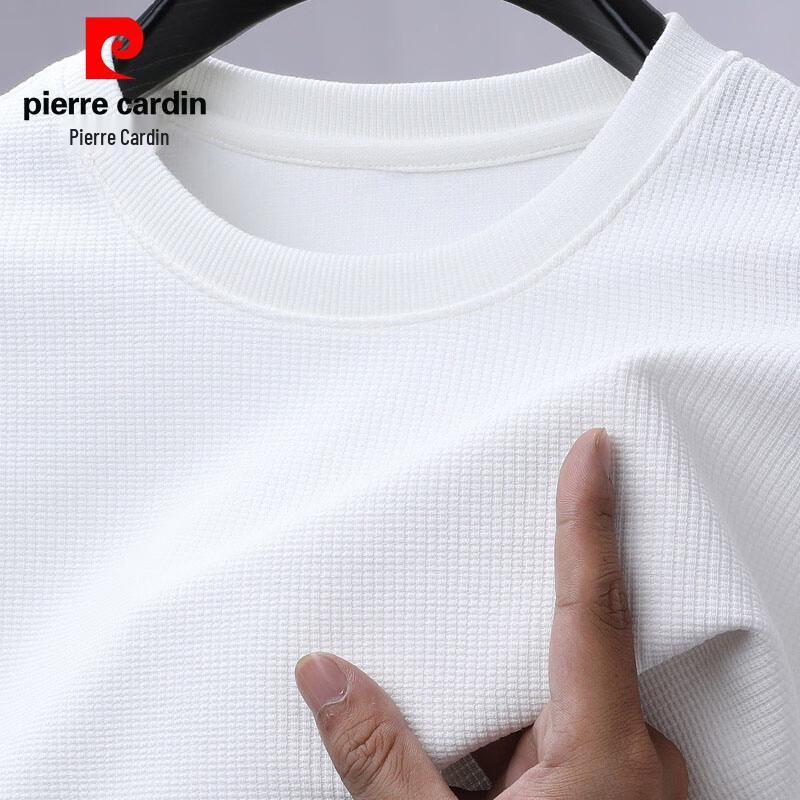 Pierre Cardin Men's Waffle-Knit Silk Blend Pullover Sweatshirt