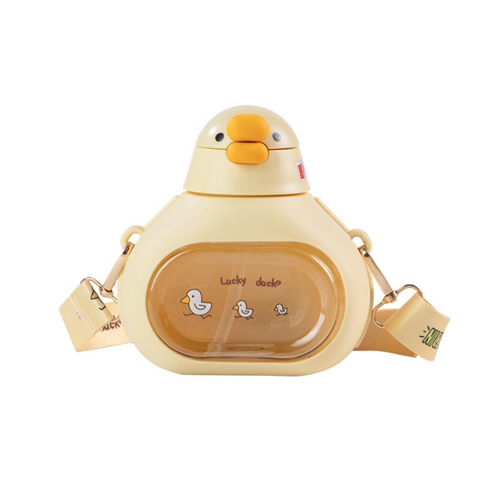 Duck Shape Cute Duck Bottle with Straw Large-Capacity Big Belly Cup Big Belly Water Bottle  Cycling