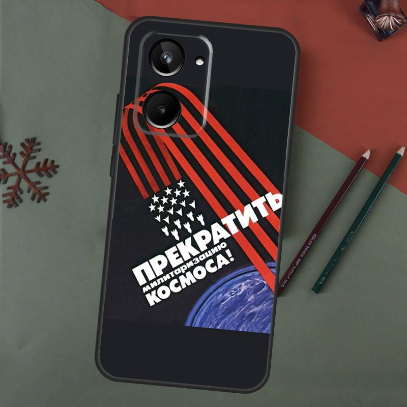 CCCP Soviet Space Propaganda Art Case For Realme C75 C65 C67 C71 C63 C61 C55 C51 C53 C35 11 12 13 14 15 Pro Plus GT6 GT7 Pro