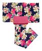 Yukata Set Junior Retro B Change Weave 2 Piece Set Heiko Girls All [KYOETSU] (Yukata, Obi) (150cm, 1. Flowers)