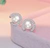 925 Sterling Silver Earrings for Women Original Charm Double Hoop Earrings Pave CZ Fine Engagement Anniversary Jewelry E557
