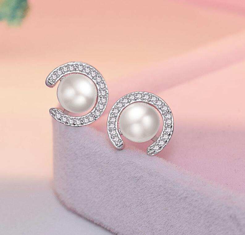 925 Sterling Silver Earrings for Women Original Charm Double Hoop Earrings Pave CZ Fine Engagement Anniversary Jewelry E557