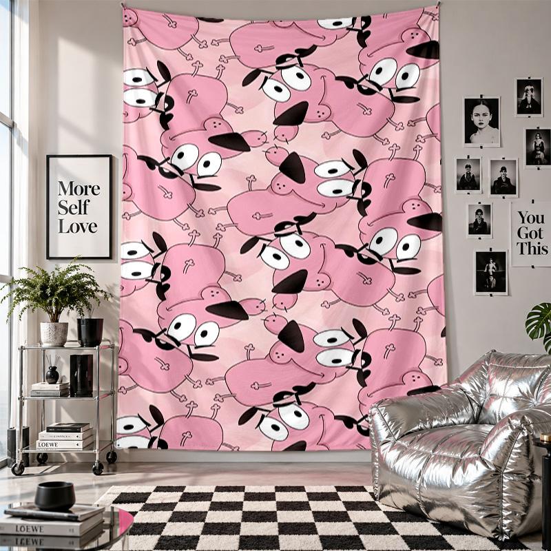 Wall TapestryCourage the Cowardly Dog Art Hanging Cloth Decorative Background Cover for Room Decoration