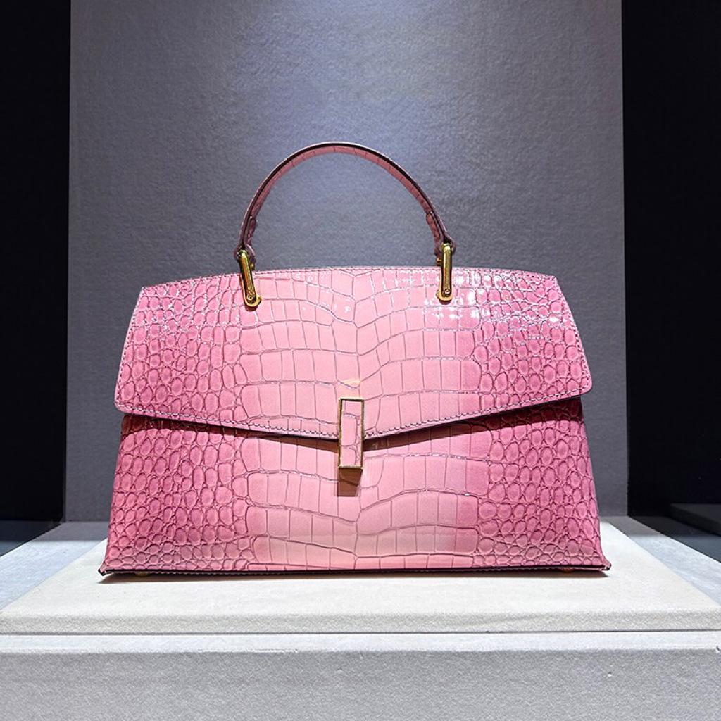 Premium Alligator Pattern Handbag Genuine Leather Shoulder Messenger Bag