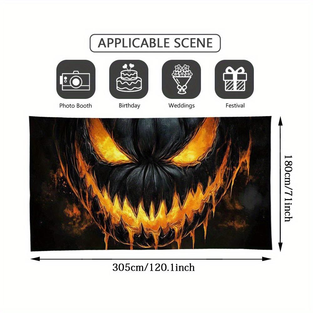 2D Plane, 1 Piece - Halloween Glowing Pumpkin Face Pattern Garage Door Cover - 2D Plane Printingzyc
