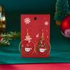 Christmas Crystal Beads Snowman Hoop Earrings For Women Colorful Zircon Xmas Tree Crutch Dangle Earring Holiday New Year Gifts