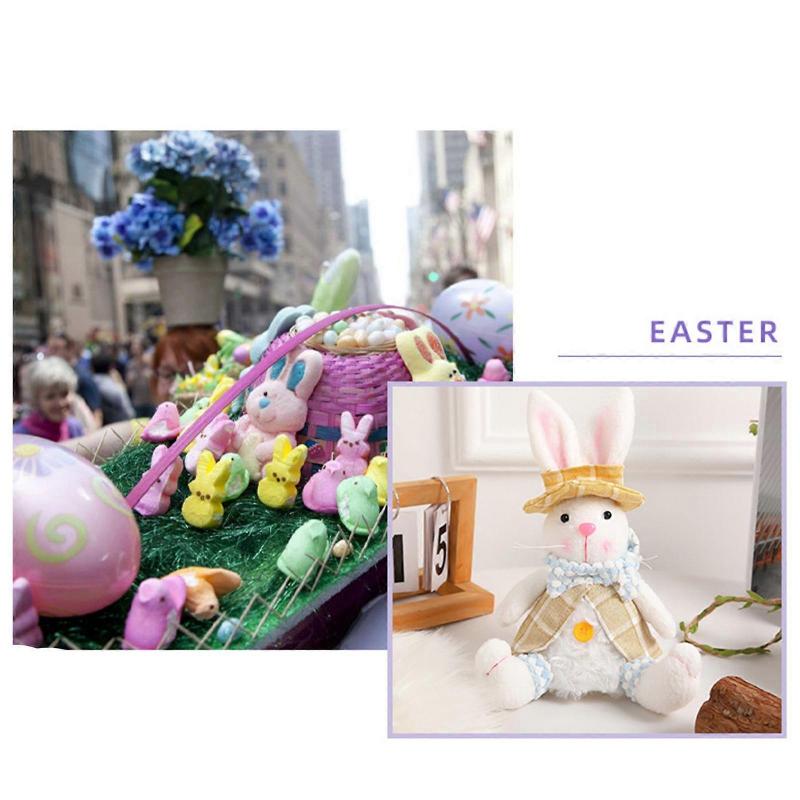 Easter Rabbit Doll Toy Luminous Handmade Lovely Plush Ornament Couple Gift for Table Decoration and Kids Comforting  Brown